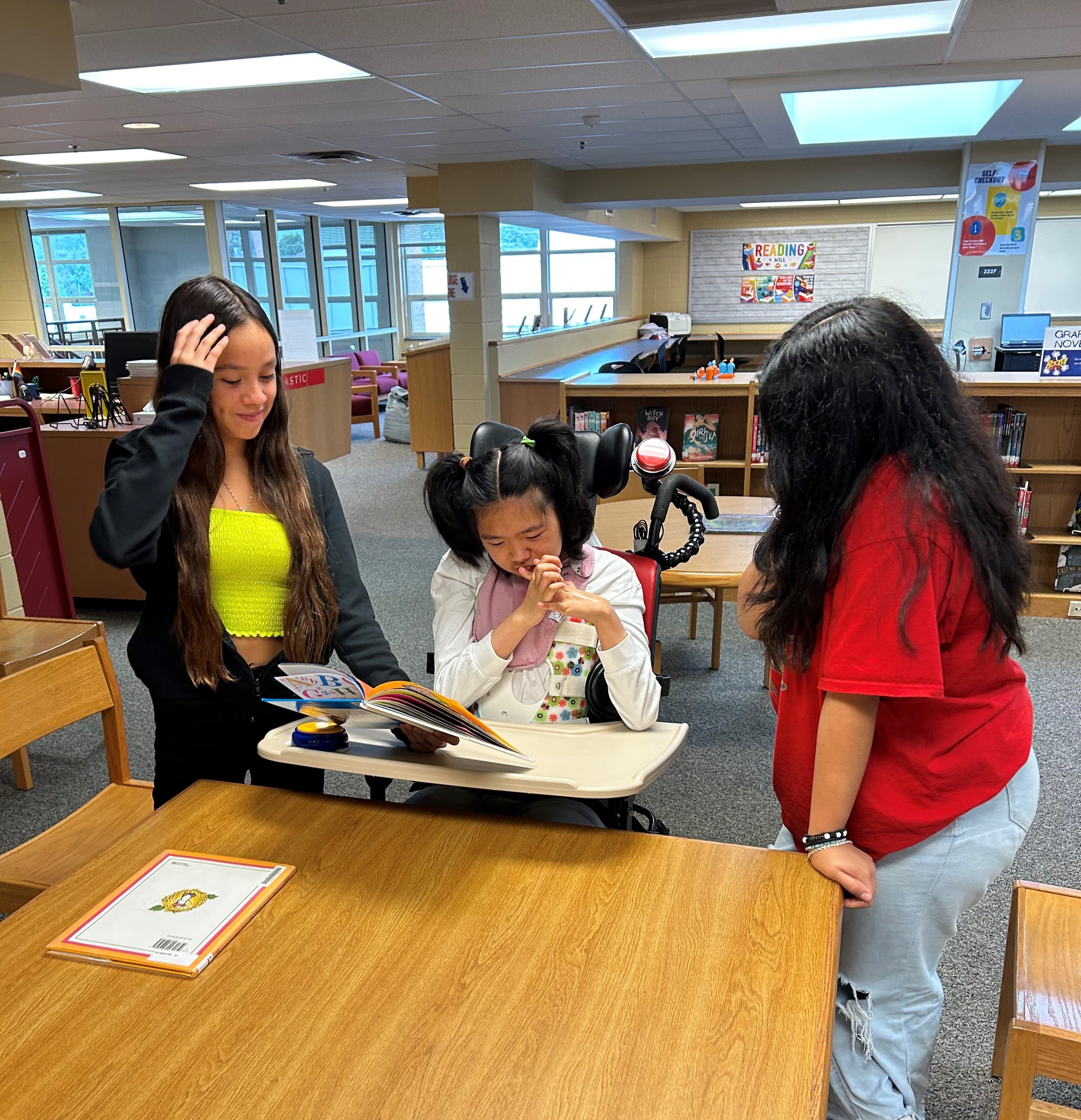 Students reading as part of the Key to Key program